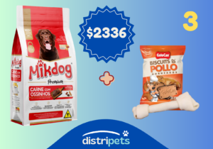 Combo 3 de alimento Mikdog perro adulto mas Bocadito Golocan